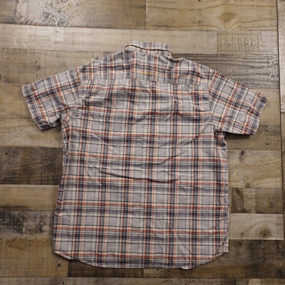 Ariat Rebar Built To Last Plaid Button-Up Shirt Men’s XL Gray Orange Workwear - Picture 10 of 10